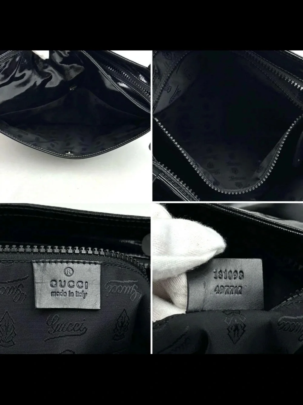 Gucci Black Patent Leather Crossbody Bag